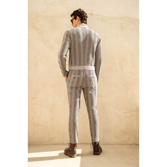 MR TURK by TRINA TURK Dean Jumpsuit ~ Soft Diamond Stripe Knit Print Large L NWT - Picture 4 of 12